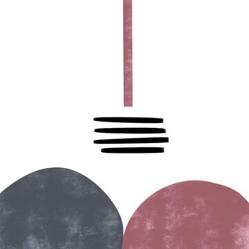Minimalist geometric art with abstract shapes