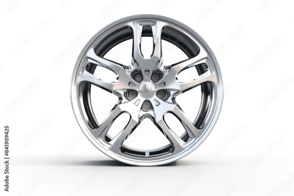 Poster a wheel on a white background with a subtle shadow, great for use in graphics and design projects