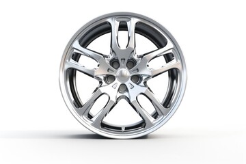 Obraz premium A wheel on a white background with a subtle shadow, great for use in graphics and design projects