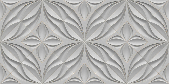 Elegant 3D heart flower wallpaper in soothing gray tones