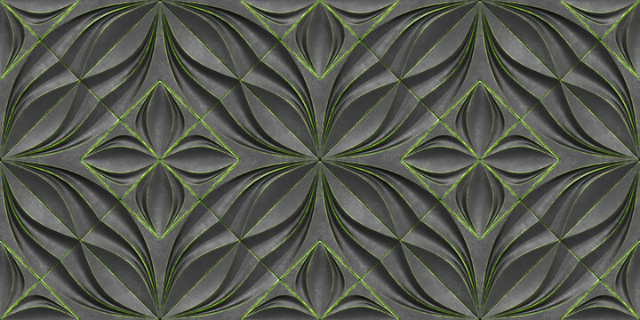 Symmetrical heart-shaped flower pattern in 3D design