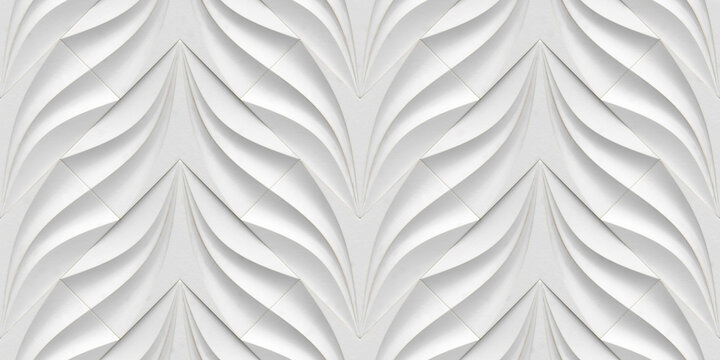 Seamless 3D white leaf pattern texture, perfect for backgrounds