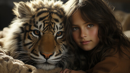  girl with tiger