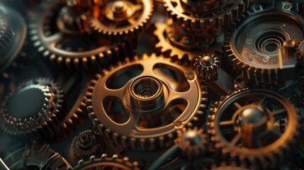 various gears in action