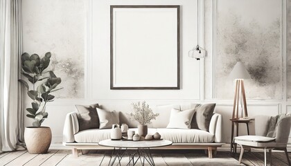 white living room with sofa