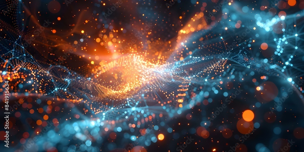 Aufkleber digital background with neural networks storage sound graphics for science education. concept neural