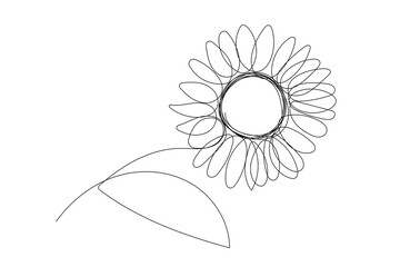 Doodle Flower Growth Line Art Silhouette Illustration. Floral Flower Monoline Vector Hand Drawn Decoration Pattern Background Template.	

