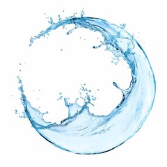 Obraz premium Round water splash circle, white background