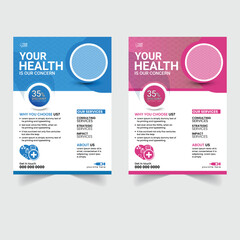  healthcare template design for a report and medical flyer design, leaflets decoration for printing and presentation vector.