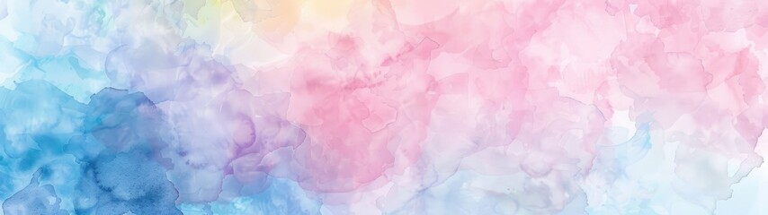Fototapeta premium Super Ultrawide Abstract Colorful Pastel Watercolors Background