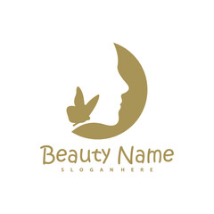 Vector logo design for beauty salon with Butterfly, hair salon, cosmetic