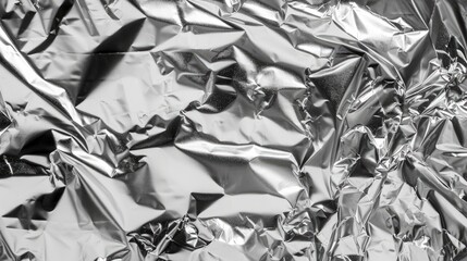 Shiny metallic texture of silver foil for wallpaper and decoration