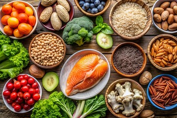 Superfoods For A Healthy Life. Organic Products. Food Rich In Vitamins And Minerals.