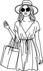 Woman with shopping bags