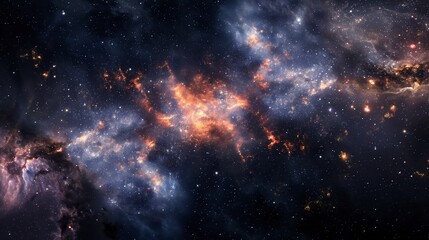 Vast Cosmic Nebula with Glowing Stars
