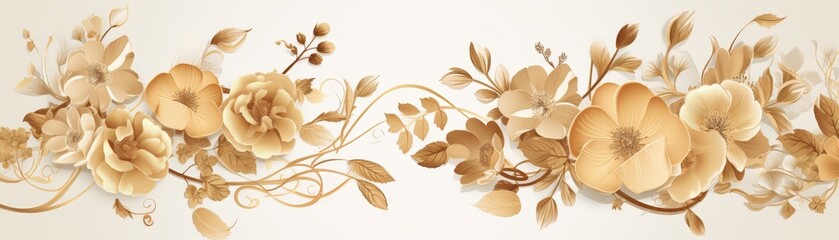 A flowery background with pink and white flowers. The flowers are arranged in a way that creates a sense of movement and flow. The background is white, which makes the flowers stand out