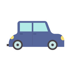 Vector illustration of a blue car in cartoon style