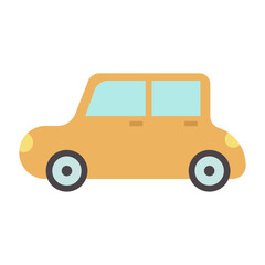 Vector illustration of a yellow car in cartoon style