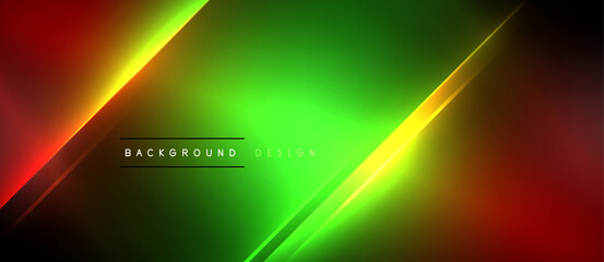Neon dynamic diagonal light rays background. Techno digital geometric concept design for wallpaper, banner, presentation, background