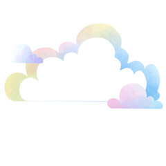 Pastel colored clouds floating in the air and text box