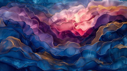 Obraz premium Captivating abstract fluid art featuring vibrant colors and dynamic textures, reminiscent of ocean waves and sunsets. Ideal for creative projects, digital art, and decor inspiration.
