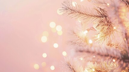 Christmas tree branches top view background