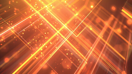 Orange and Peach glowing abstract geometric lines. PowerPoint and Business background.