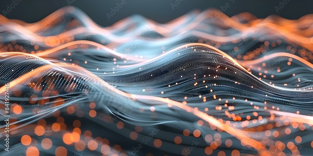 Poster modern cyber design futuristic digital network background with data connection. concept technology, 