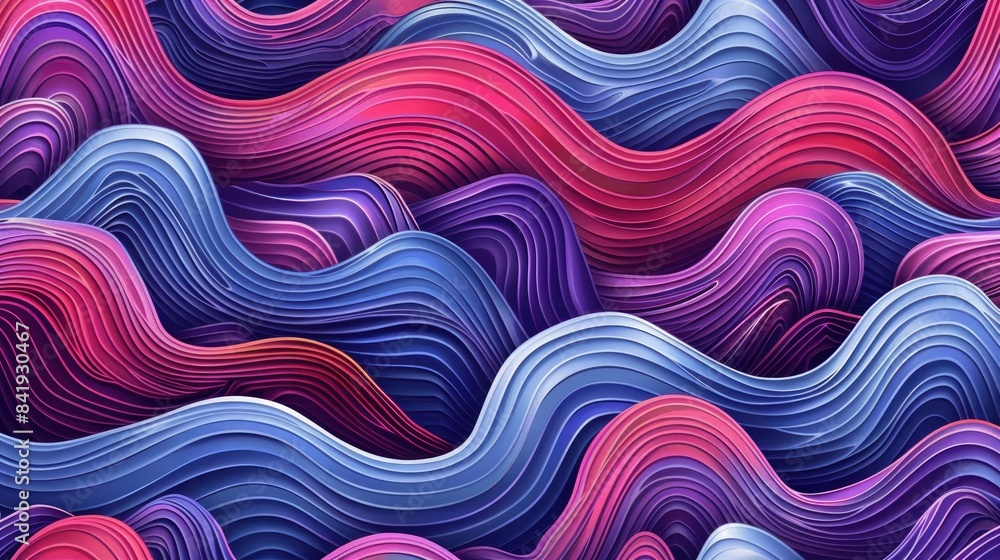 Poster abstract background with vibrant wave seamless pattern