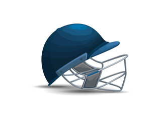 illustration of cricket helmet. Cricket Batsman helmet on isolated background.