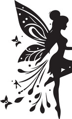 Obraz premium Cute fairy silhouette. Beautiful Fairy art. Fairy symbol illustration.