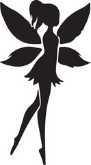 Cute fairy silhouette. Beautiful Fairy art. Fairy symbol illustration.
