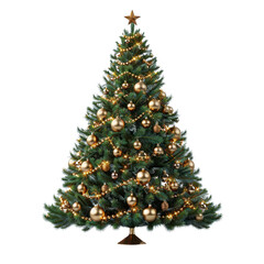 Fototapeta premium Festive 3D Christmas Tree Ornament with Intricate Detail on Transparent Background, Front View