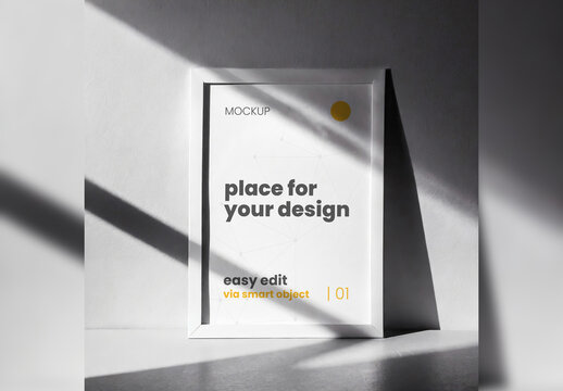 Simple Page Frame Mockup with Shadow Generative Ai