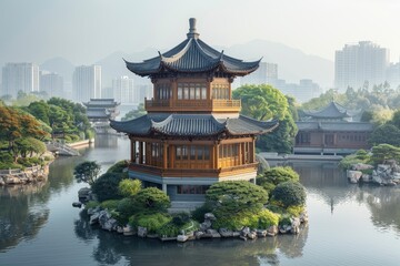 Obraz premium A traditional Chinese pagoda