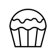 Cupcake line icon. Cupcake icon. Cake icon isolated on white background. Transparent background, minimalist symbol. Vector images