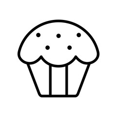 Cupcake line icon. Cupcake icon. Cake icon isolated on white background. Transparent background, minimalist symbol. Vector images
