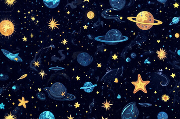 pattern with moon and stars