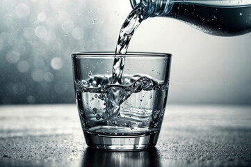 water pouring into glass