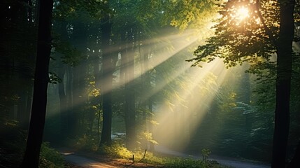 Obraz premium sunlight in the forest