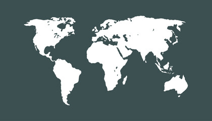 World map. Modern color vector map. Silhouette map.	