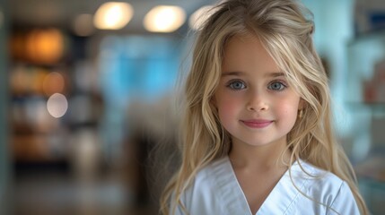 Obraz premium Joyful Childhood: Portrait of a Smiling Young Girl with Freckles. Generative ai.