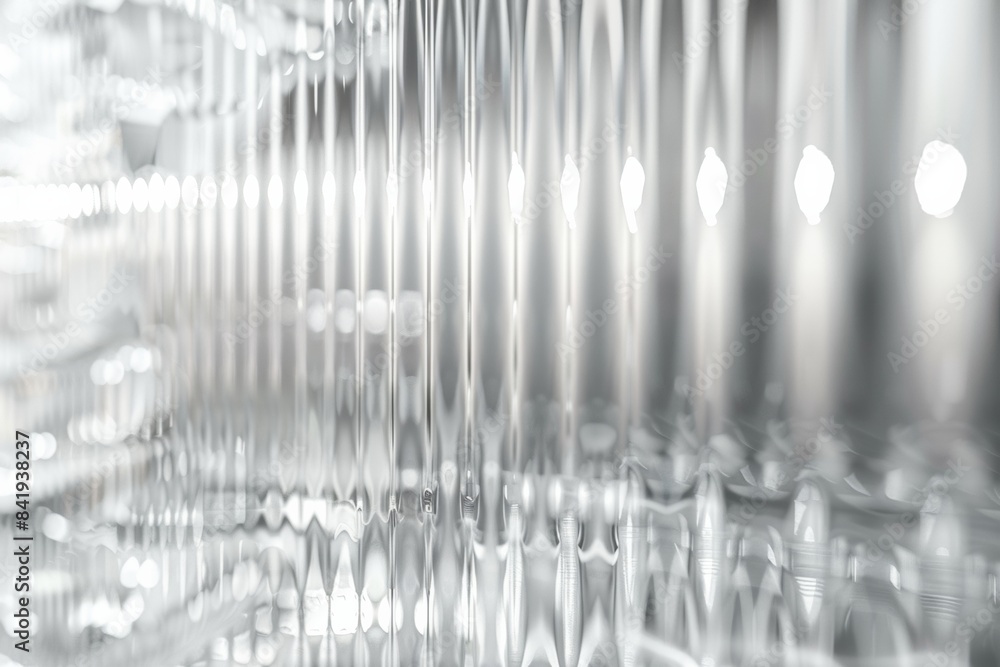 Poster intricate patterns and radiant light filtering through reeded glass, highlighting textural detail