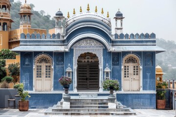  A traditional Indian palace with ornate decorations