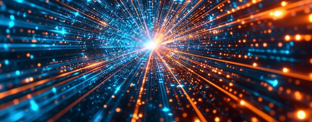 Fototapeta premium Abstract Digital Burst of Light and Energy, Generative AI