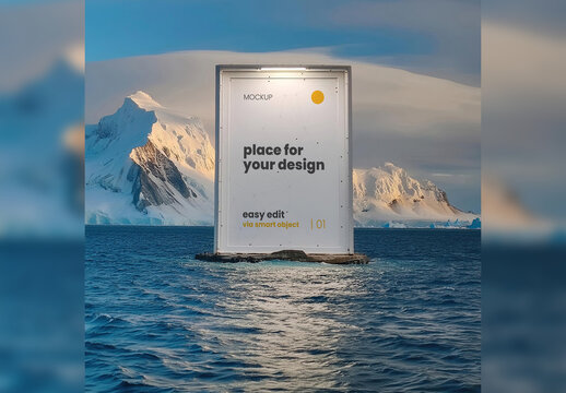 Structure in Antarctica Poster Frame Mockup Generative Ai
