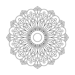 Ethnic oriental mandala style decorative ornament on leaf