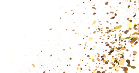 gold  Bliss: Exquisite 3D Illustration of Blissful gold Confetti