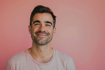 Obraz premium A close up portrait of a young man with a subtle smile