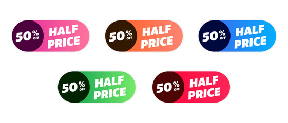 half price set sale colorful sticker